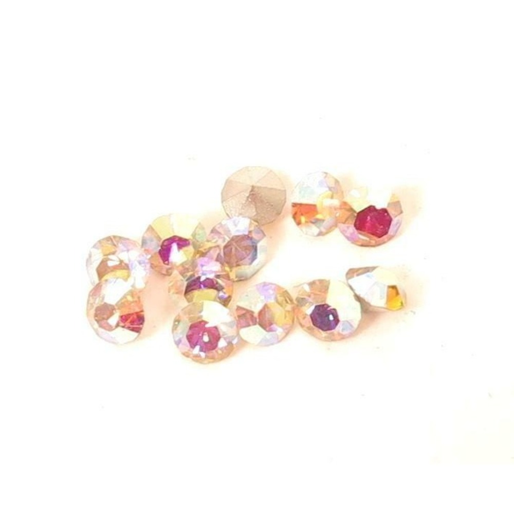 Vintage‎ Stock 3mm Aurora Borealis 24 Machine Cut Faceted Point Back Rhinestones